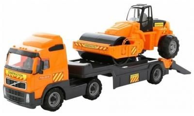 Автомобиль-трейлер Полесье Volvo + дорожный каток, в лотке 58416