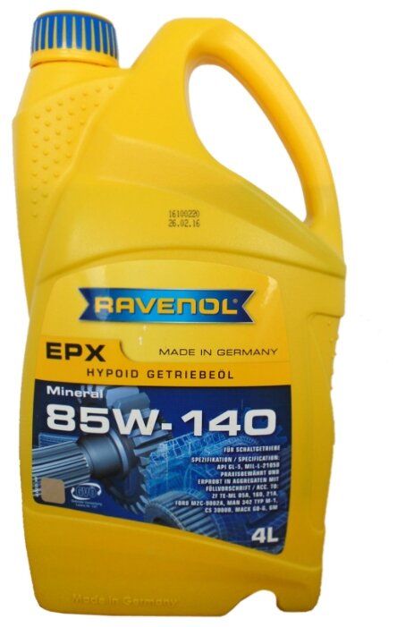 Трансмиссионное масло Ravenol EPX SAE 85W-140 4 л Трансмиссионное масло Ravenol EPX SAE 85W-140 4 л