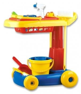Набор Hualian Toys Deluxe Cleaning Trolley A891 желтый/синий/красный