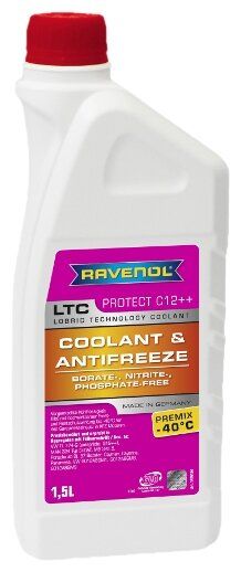Антифриз Ravenol LTC - Protect C12++ Premix -40°C 1.5 л Антифриз Ravenol LTC - Protect C12++ Premix -40°C 1.5 л