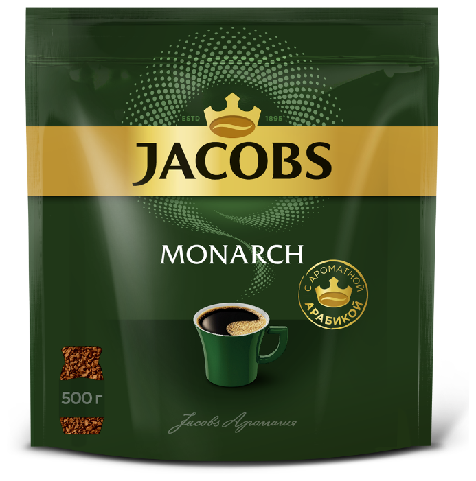 Кофе растворимый Jacobs Monarch, пакет, 6 уп. по 500 г