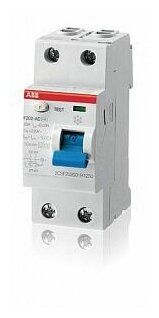 ABB F202 AC-25/0,3 УЗО 2-х полюсное 1P+N 25А 300mA тип АС 10кА 230В 2CSF202101R3250