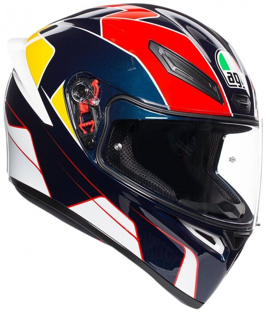 Шлем AGV K-1 Pitlane Blue/Red/Yellow AGV 210281A2I0004004 купить в Москве,  СПб, Новосибирске по низкой цене