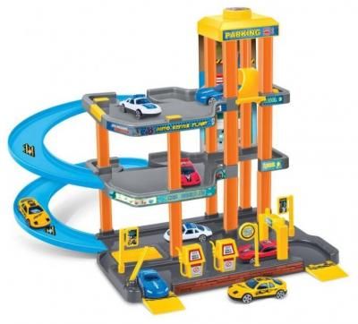 Guangwei Паркинг 4-х уровневый Garage Playset P7688A-4 желтый/оранжевый/голубой/серый