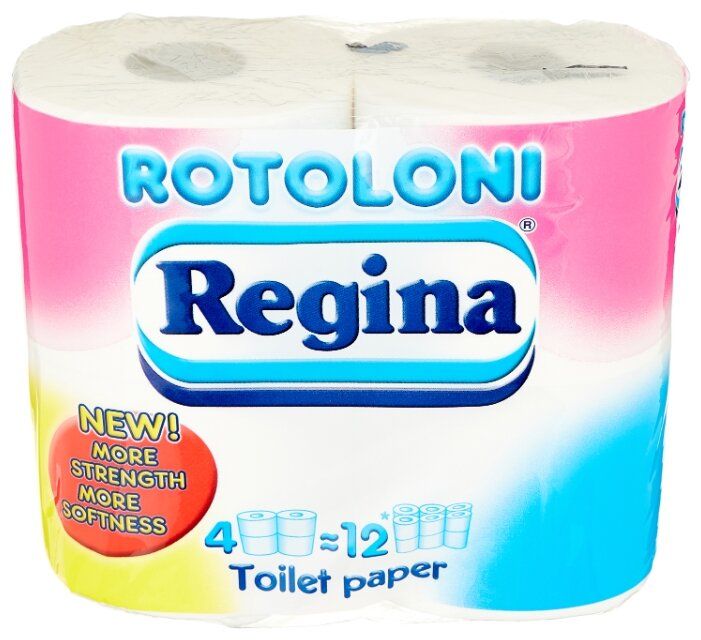 Туалетная бумага Regina Rotoloni двухслойная, 4 рул. купить в Москве, СПб,  Новосибирске по низкой цене