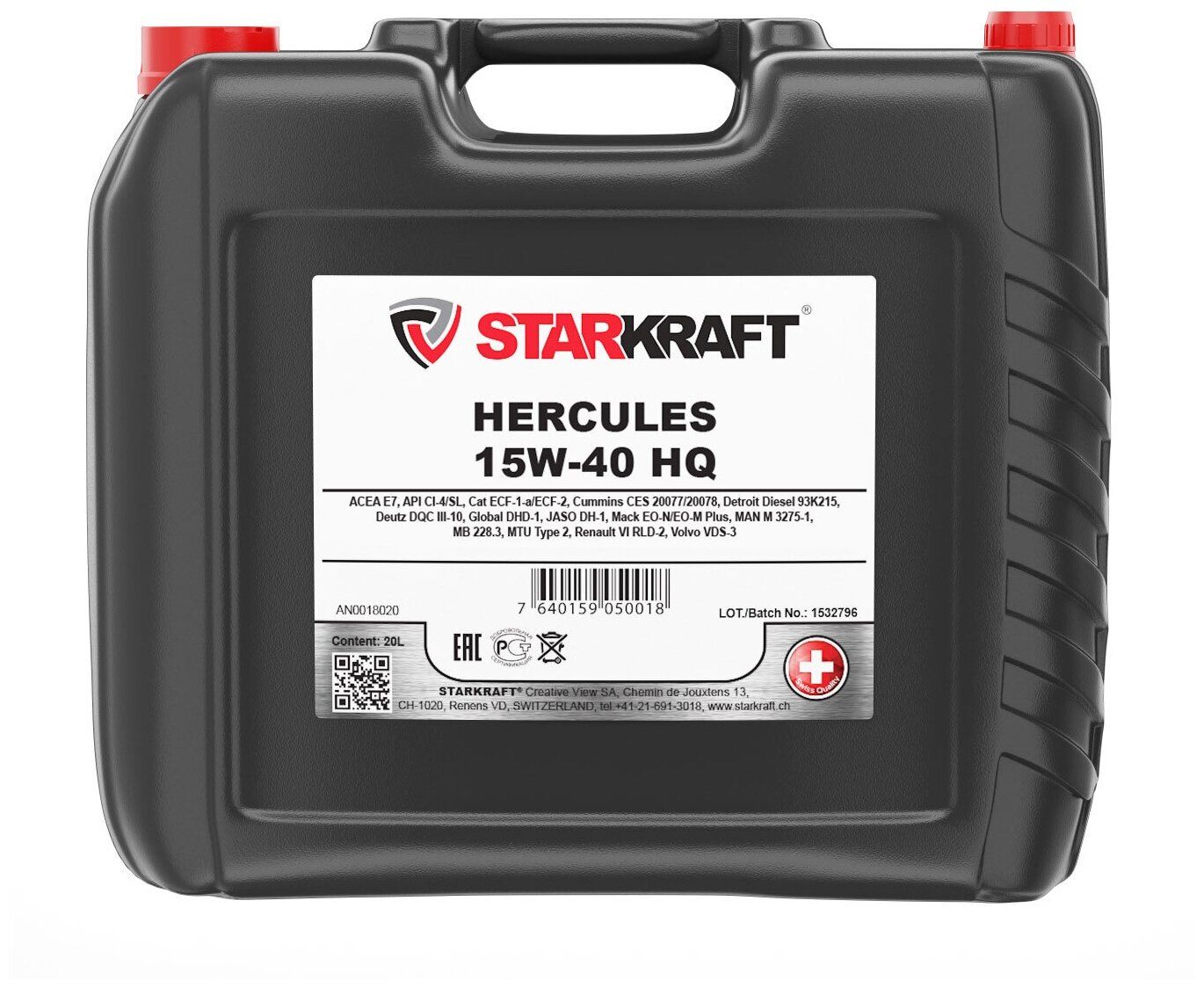 Минеральное моторное масло Starkraft HERCULES 15W-40 HQ, 20 л Минеральное моторное масло Starkraft HERCULES 15W-40 HQ, 20 л