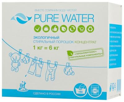 Стиральный порошок PURE WATER Экологичный концентрат 1 кг картонная пачка