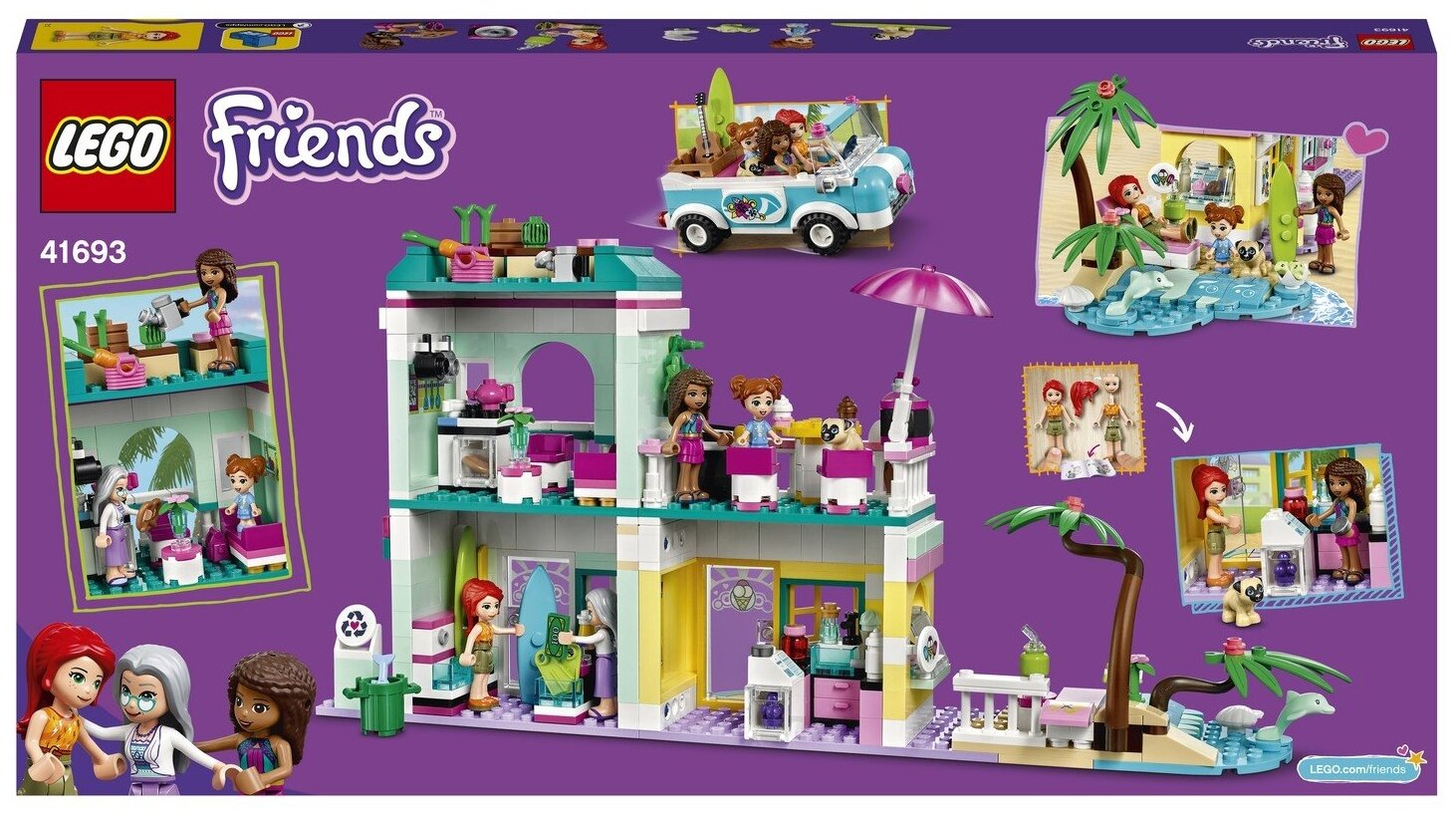 Конструктор LEGO Friends Серферский дом на берегу 41693 купить в Москве,  СПб, Новосибирске по низкой цене