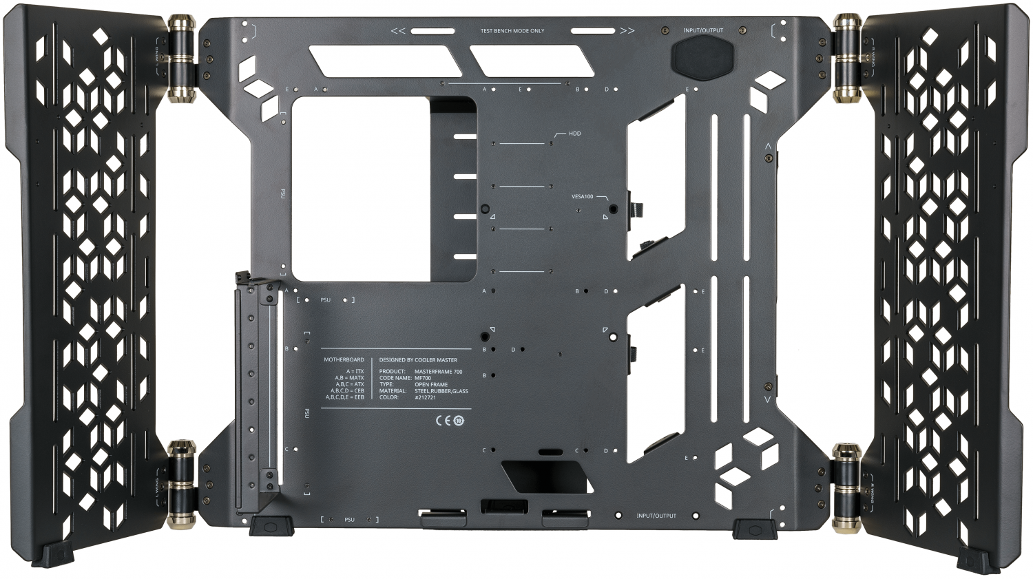 Компьютерный корпус Cooler Master MasterFrame 700 TG (MCF-MF700-KGNN-S00)  w/o PSU Black купить в Москве, СПб, Новосибирске по низкой цене