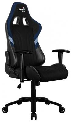 Компьютерное кресло AeroCool Aero 1 Alpha игровое, обивка: текстиль, цвет: черный/синий