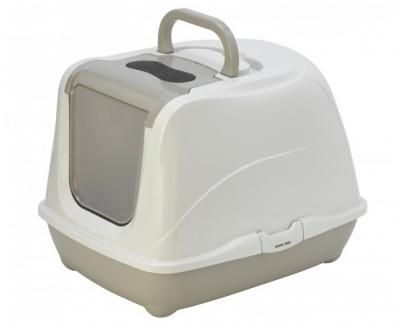 Туалет-домик для кошек Moderna Flip Cat Large 50х39х37 см светло-серый