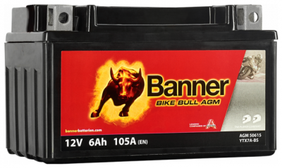 Мото аккумулятор Banner Bike Bull AGM 506 15 / YTX7A-BS