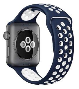 EVA Ремешок спортивный для Apple Watch 42/44mm синий/белый