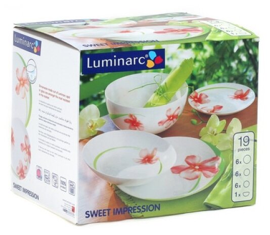 Столовый сервиз Luminarc Sweet Impression 19 прeдметов E4946 Столовый сервиз Luminarc Sweet Impression 19 прeдметов E4946