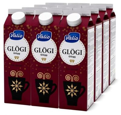 Напиток сокосодержащий Valio Glögi Глёгг красный из красного винограда и бузины с пряностями, 1 л, 12 шт.