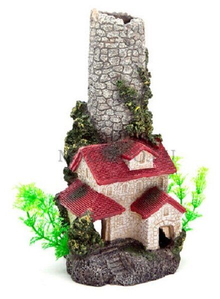 Грот BARBUS Замок Decor 009 15x28x14.5 см серый/красный Грот BARBUS Замок Decor 009 15x28x14.5 см серый/красный