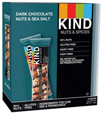 Ореховый батончик Be-Kind Dark Chocolate Nuts & Sea Salt, 12 шт