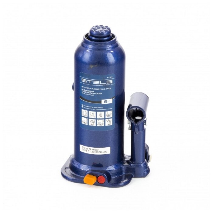 Домкрат бутылочный гидравлический Stels 51164 (6 т) синий