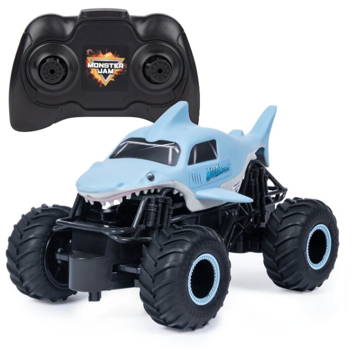 Монстр-трак Monster Jam Megalodon 1:24 голубой/черный Монстр-трак Monster Jam Megalodon 1:24 голубой/черный