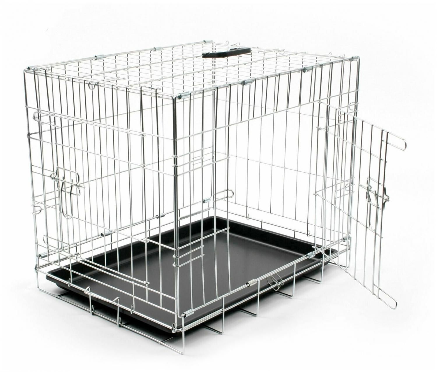 Клетка для собак двухдверная DUVO+ "Pet Kennel Top Line XX-LARGE", серебристая, 123х77х83см