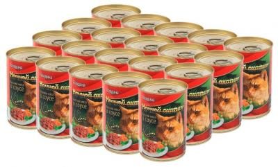 Влажный корм для кошек Ночной охотник с говядиной 20шт. х 415 г (кусочки в соусе)