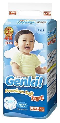Genki подгузники Premium Soft L (9-14 кг) 54 шт. Genki подгузники Premium Soft L (9-14 кг) 54 шт.