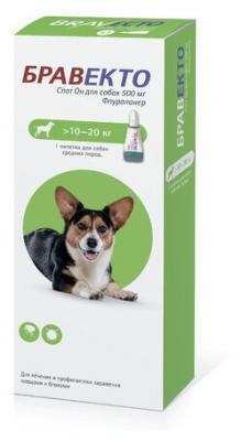 Бравекто (MSD Animal Health) капли от блох и клещей Спот Он для собак 10-20 кг