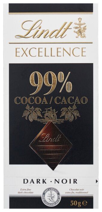 Шоколад Lindt Excellence горький 99% какао, 50 г Шоколад Lindt Excellence горький 99% какао, 50 г
