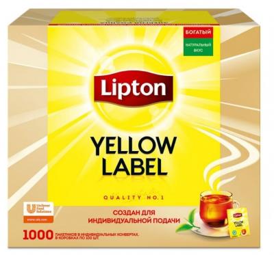 Чай черный Lipton Yellow Label в сашетах, 1000 шт.
