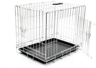 Клетка для собак двухдверная "Pet Kennel Top Line MEDIUM", серебристая, 76х48х54см DUVO+ (Бельгия)