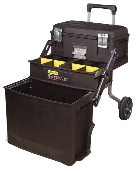Ящик-тележка STANLEY 1-94-210 FatMax Mobile Work Station Cantilever 52x38x73 см черный Ящик-тележка STANLEY 1-94-210 FatMax Mobile Work Station Cantilever 52x38x73 см черный