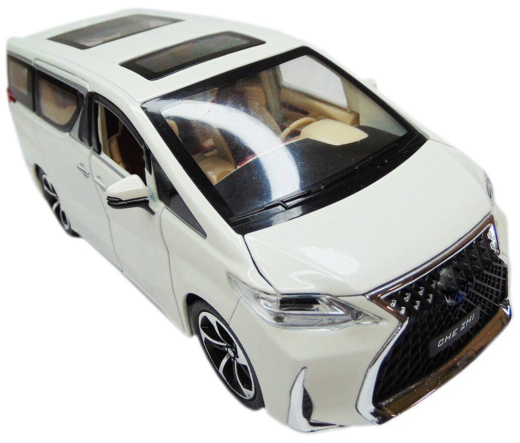 Машина минивэн Тойота Альфард (Toyota Alphard) масштаб - 1:24, цвет - белый  купить в Москве, СПб, Новосибирске по низкой цене