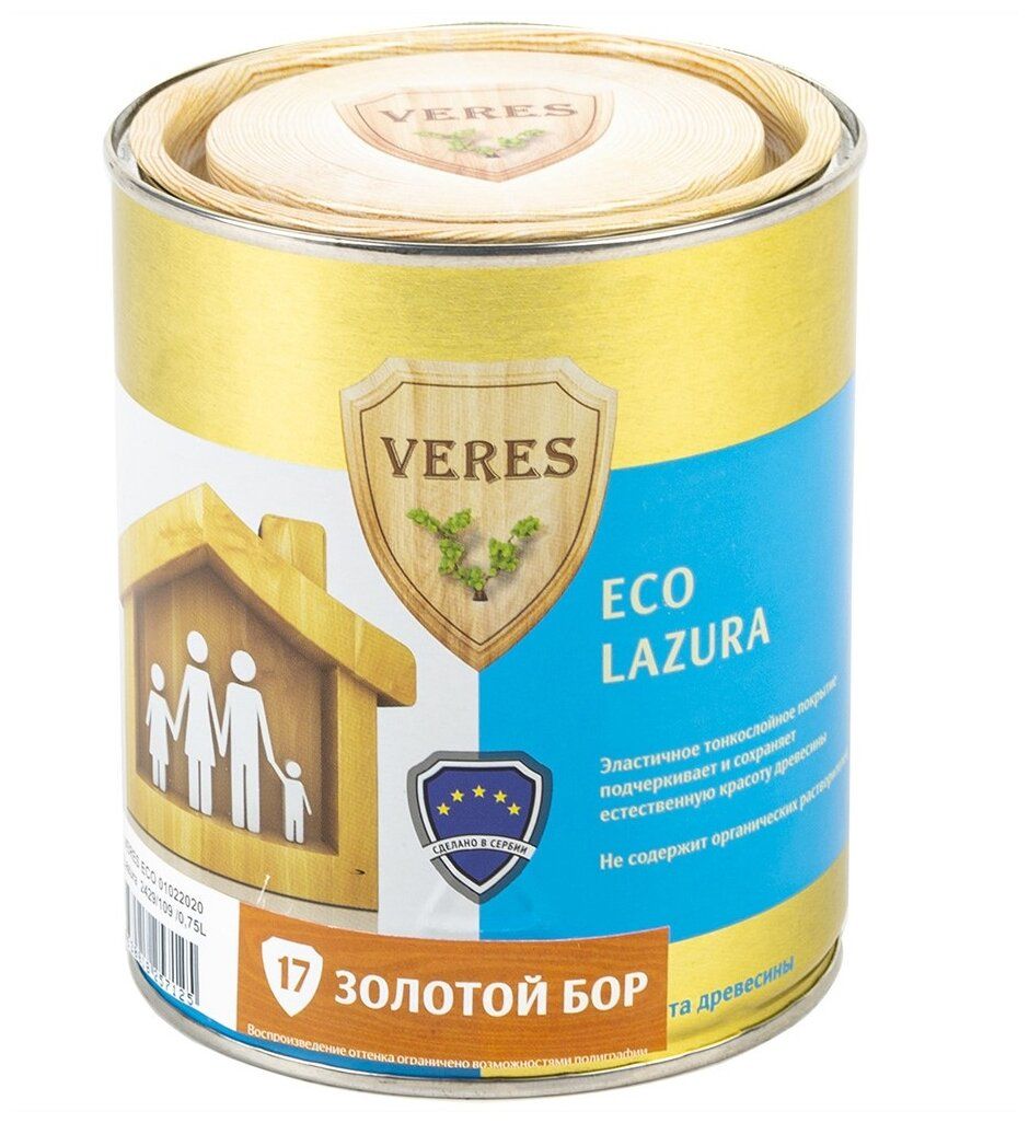 Водозащитная пропитка VERES Eco Lazura №2 Сосна 6 л купить в Москве, СПб,  Новосибирске по низкой цене