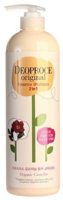 Deoproce Шампунь+бальзам для волос с камелией Essence Shampoo 2 In 1 1000 мл с дозатором