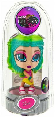 Instaglam Lukky Doll кукла Нина неон с косметикой внутри, 12 см