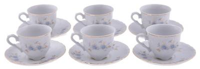 Кофейный сервиз Cmielow Rococo (Голубой цветок) 12 предметов