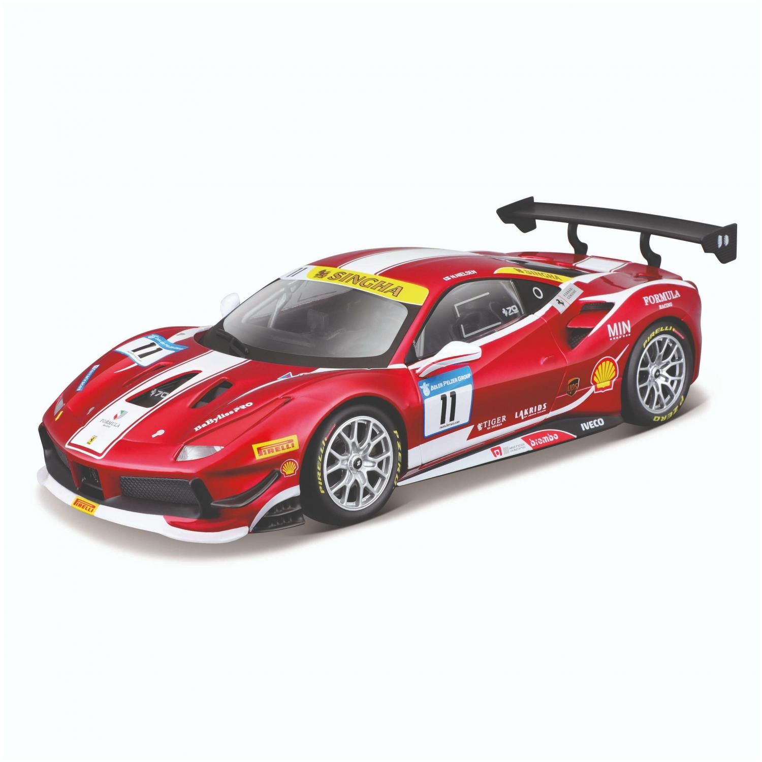 Bburago Коллекционная машинка Феррари 1:24 Ferrari Racing 488 Challenge,  красная купить в Москве, СПб, Новосибирске по низкой цене