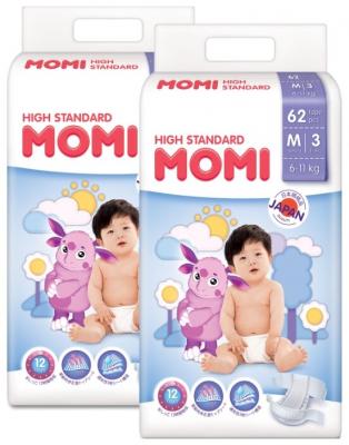 Momi подгузники High Standard M (6-11 кг) 124 шт.