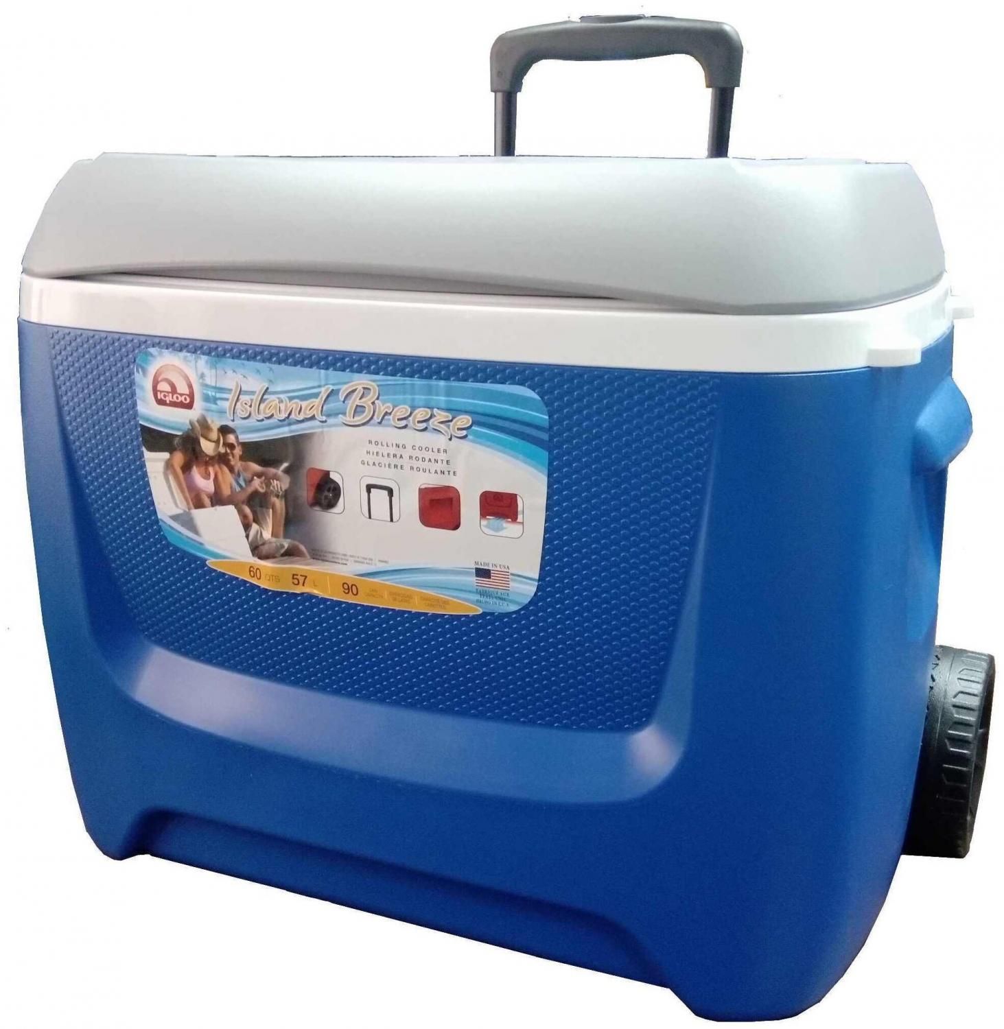 Изотермический пластиковый контейнер Igloo Island Breeze 60 Roller blue Изотермический пластиковый контейнер Igloo Island Breeze 60 Roller blue