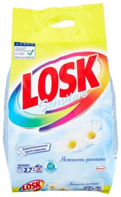 Стиральный порошок Losk Active-Zyme 6 Sensitive Нежность ромашки (автомат) 2.7 кг пластиковый пакет