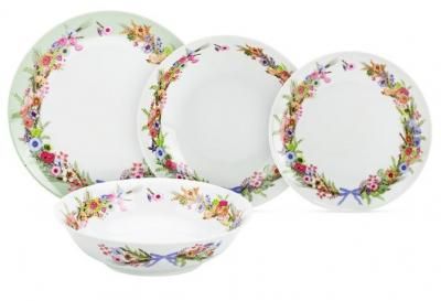 Столовый сервиз Domenik Crown of flowers белый