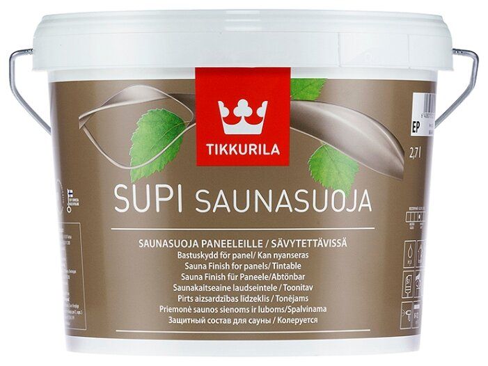 Водозащитная пропитка Tikkurila Supi Saunasuoja прозрачный 2.7 л