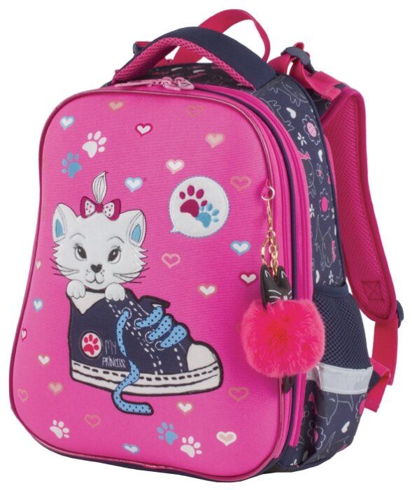 BRAUBERG Ранец Premium Kitten&amp;sneakers (228784), розовый/фиолетовый