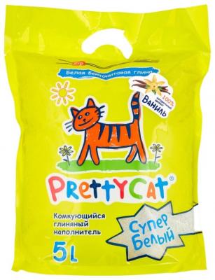 Комкующийся наполнитель PrettyCat Супер Белый с ароматом ванили 5 л/4.2 кг