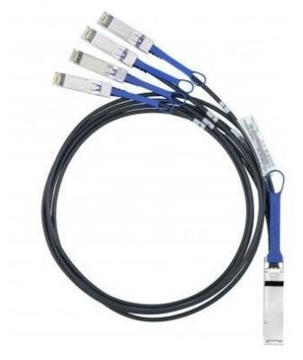 Mellanox Кабель Mellanox passive copper hybrid cable ETH 40GbE to 4x10GbE QSFP to 4xSFP+ 1m MC2609130-001