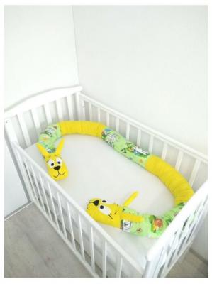 Pillolu бортик в кроватку Зайчонок 280 см желтый/салатовый
