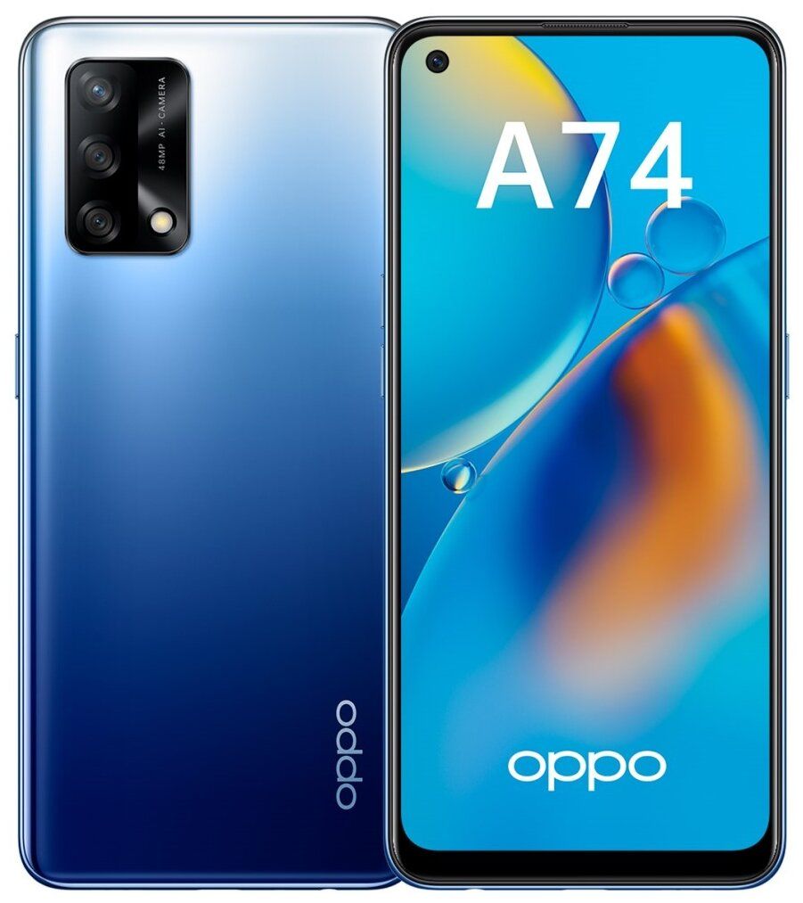 Смартфон OPPO A74 4/128GB, синий купить в Москве, СПб, Новосибирске по  низкой цене