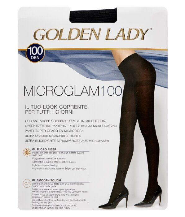 Колготки Golden Lady Microglam 100 den, размер 3-M, nero (черный) Колготки Golden Lady Microglam 100 den, размер 3-M, nero (черный)