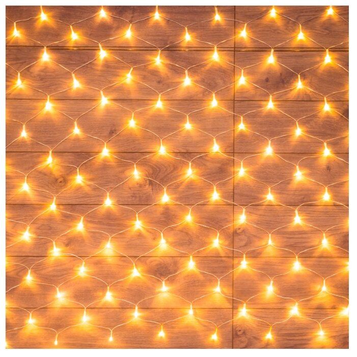 Гирлянда NEON-NIGHT Сеть, 150 LED, 150х150 см, 150 ламп, теплый белый/прозрачный провод Гирлянда NEON-NIGHT Сеть, 150 LED, 150х150 см, 150 ламп, теплый белый/прозрачный провод