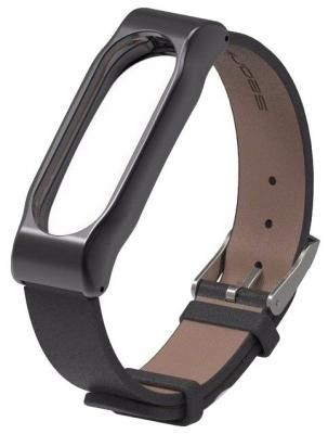 Titan Ремешок кожаный для Xiaomi Mi Band 3 черный